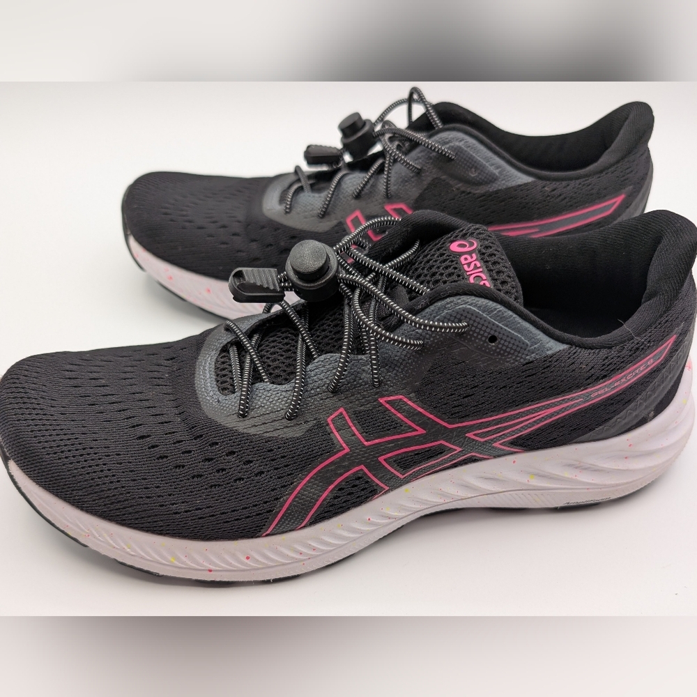 ASICS Women's Black and Pink Running Shoes Sz 9